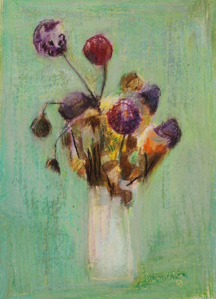 alfredo mantica: Vaso con fiori dat. 1969
